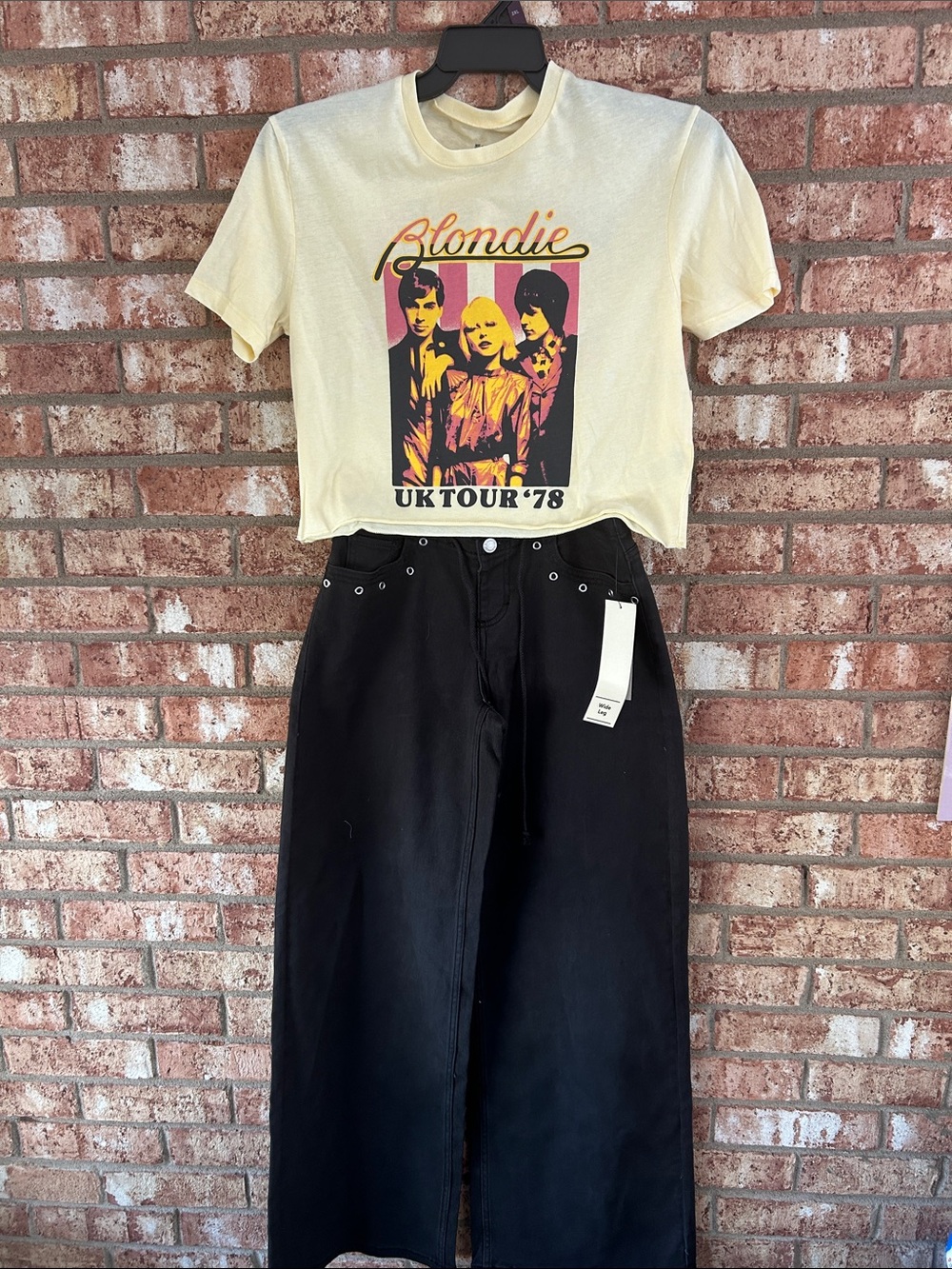 Black Wide-Leg XXS Women’s Jeans AND XXS Blondie 1978 Tour Crop Top